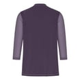 thumbnail image 4 of Women Crewneck Velvet T Shirts 3/4 Length Sleeves Pullover Casual Dressy 2026 Summer Velour Tunic Blouses, 4 of 4