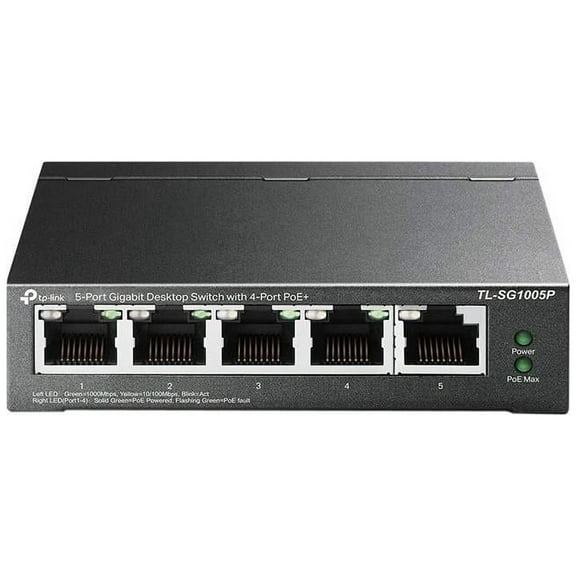TP-Link TL-SG1005P 5-Port Gigabit Desktop Switch with 4-Port PoE Unmanaged Switch
