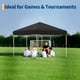thumbnail image 4 of Carpa Plegable 3x3m – Protección UV – 1 Pared Lateral – Techo Oxford Plateado – Impermeable – Jardín, Picnic, Playa y Eventos Exteriores - Color negro, 4 of 8
