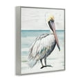 thumbnail image 5 of Stupell Industries Rustic Pelican Bird Beach Shoreline Portrait Graphic Art Gray Framed Art Print Wall Art, Design by Patricia Pinto, 5 of 5