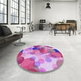 thumbnail image 4 of Ahgly Tapis Rond Lavable en Machine Intérieur Transitionnel Violet Violet, 5 Pieds Rond, 4 of 7