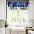 thumbnail image 3 of Christmas Snowman Curtain Valances Xmas Tree Snowflake Fireworks Winter Rustic Farmhouse Kitchen Decor Window Treatment Valances for Bedroom Living Room Bathroom 54 W x 18 L 1 Panel, 3 of 5
