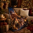 thumbnail image 3 of Majestic Brown Horse Snowy Night String Lights Enchanting, Festive Holiday Scene, Warm Flannel Blanket for Ranch House and Living Room, Horse Lovers Appreciation Gift, Rustic Home Decor, 3 of 9