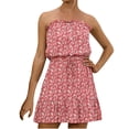thumbnail image 1 of Vestido HUOGUO para mujer, casual, sin tirantes, sin mangas, estampado, 1 of 5