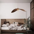 thumbnail image 6 of Arturesthome Curve Leaf Wooden Pendant Lamp Hanging Light Pendant Light House Bar Hotel Homestay Walnut Color Chandelier, 6 of 11