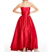 Betsy & Adam Womens Dress Petite Strapless High-Low Gown