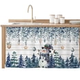 thumbnail image 2 of Blue Snowman Christmas Cabinet Curtain 32"Wx55"L,Dustproof Pantry Door Curtain W/ Self Adhesive Tape,Xmas Snowflake Eucalyptus Leaves Wooden Tall Storage Cover Privacy Drape for Bathroom Kitchen, 2 of 9