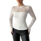 thumbnail image 2 of Heisall Womens Tops Long Sleeve Pullover Lace Back Zipper Slimming Versatile Base Layer Shirt for Autumn Winter Layering Round Neck Casual Blouse, 2 of 7