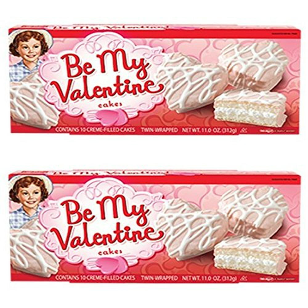 Little Debbie Be My Valentine White Vanilla Cakes 10 Each Box (2 Pack)