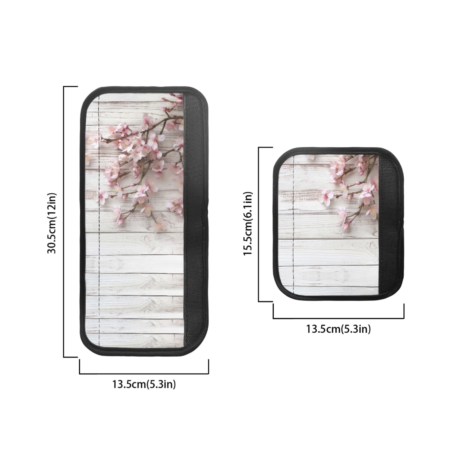 Xoenoiee 6 PCS Refrigerator Door Handle Wraps Protective Kitchen Appliance Decor Handle Covers Fit Fridge Microwave Oven Cozy Home Decor, White Wood Grain Peach Blossom