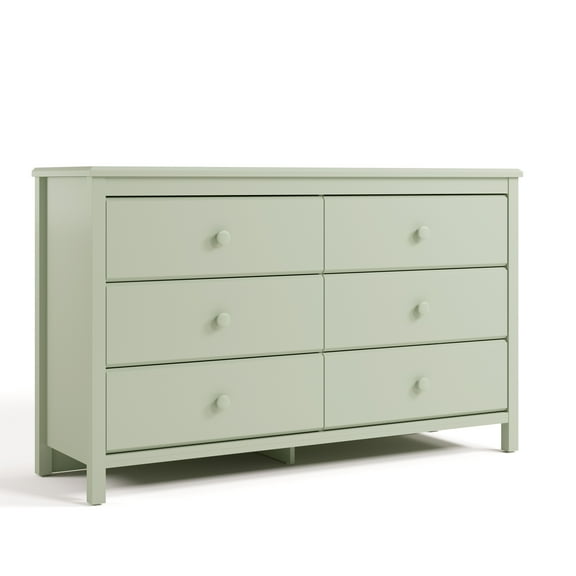 Storkcraft Alpine 6 Drawer Nursery Double Dresser, Sage