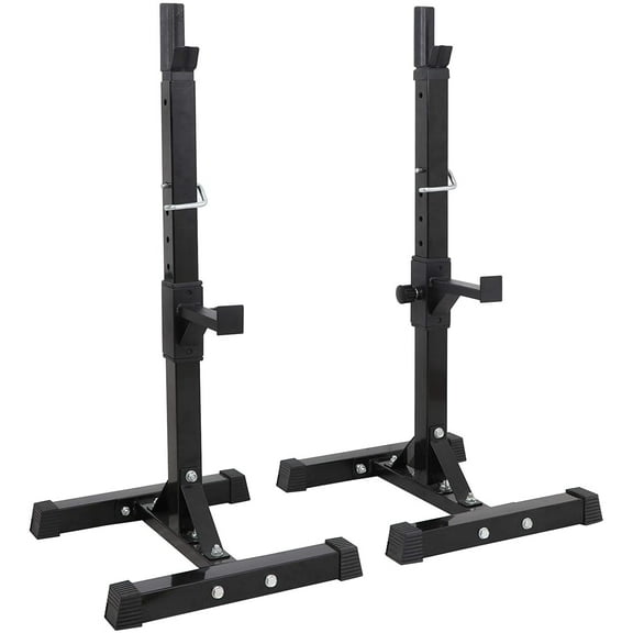 Max Load 550Lbs Pair of Adjustable Squat Rack 41"-66" Sturdy Steel Barbell Rack Free Bench Press Stands GYM/Home Gym Portable Dumbbell Racks Stands
