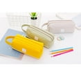 thumbnail image 3 of Portable Large Capacity Pencil Case with Multiple Compartments, Zipper Organizer Storage Pouch for Pens Markers Makeup Brushes Accessories, Durable Fabric Cosmetic Bag for Office and Travel, 3 of 4
