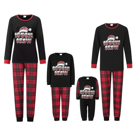 Pijamas navideños Fiomva para la familia, conjunto de pijamas a juego con pantalones de rayas navideñas, pijamas para niños, mujeres y hombres