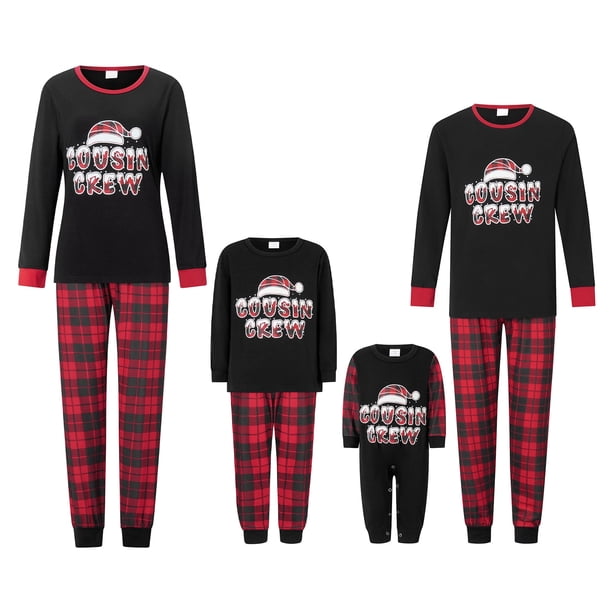 Pijamas navideños Fiomva para la familia, conjunto de pijamas a juego con pantalones de rayas navideñas, pijamas para niños, mujeres y hombres