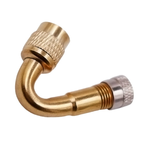 Brass Tire Inflation Nozzle Extender, Universal 45/90/135° Angle Adaptor for Car Motorcycle Bike, Anti-Leak Durable Design