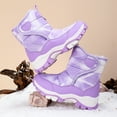 thumbnail image 5 of BOBOGOJP Boys Girls Toddler Snow Boots Waterproof Slip Resistant Outdoor Winter Shoes(Toddler/Little Kids/Big Kids) Purple for Size 2, 5 of 9