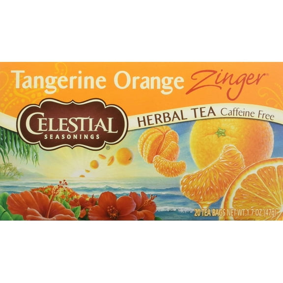 Pack of 2 - Celestial Seasonings Herbal Tea - Caffeine Free - Tangerine Orange Zinger - 20 Bags