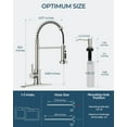 thumbnail image 3 of Kitchen Faucet with Soap Dispenser, Burhsed Nickel Stainless Steel Single Handle Modern Spring Commercial Sink Faucet with Pull Down Sprayer for Laundry & Utility Room RV Camp Bar Farmhouse, 3 of 7