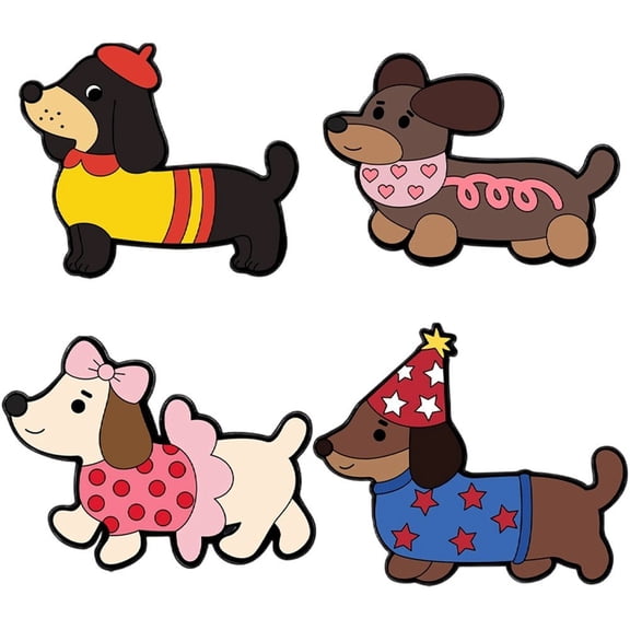 Jiibva Cartoon Dachshund Brooch Pin Funny Animal Lapel Pins Novelty Dog Pins Badge for Backpack Clothes Hat Decoration