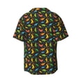 thumbnail image 6 of Lsque Cartoon Dino print Men's Cuban Collar Short Sleeve Shirt Summer Beachwear Casual Button Down Fashionable Vacation Leisure Shirt-XX-Large, 6 of 7