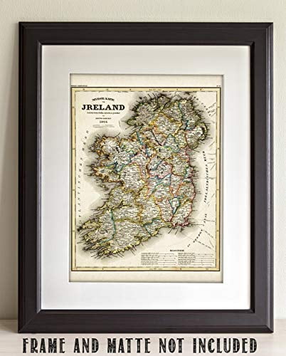 Makes a Great Home Decor Under $15 11x14 Unframed Art Print Details about   Ireland Map 