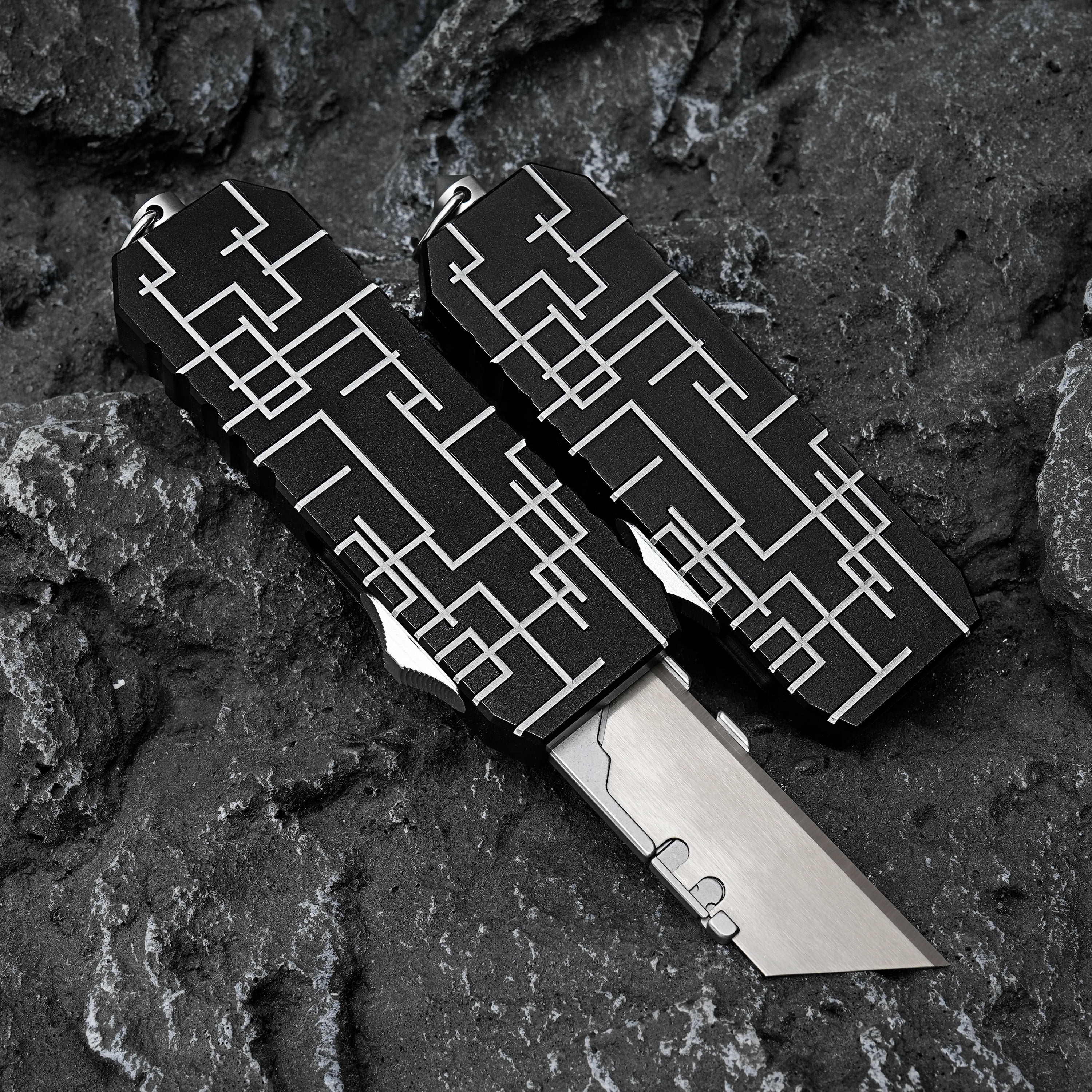 Aluminum Alloy Utility Knife with Clip Multifunctional EDC Box Cutter Outdoor Pocket Knife 10pcs Carbon Steel Blades