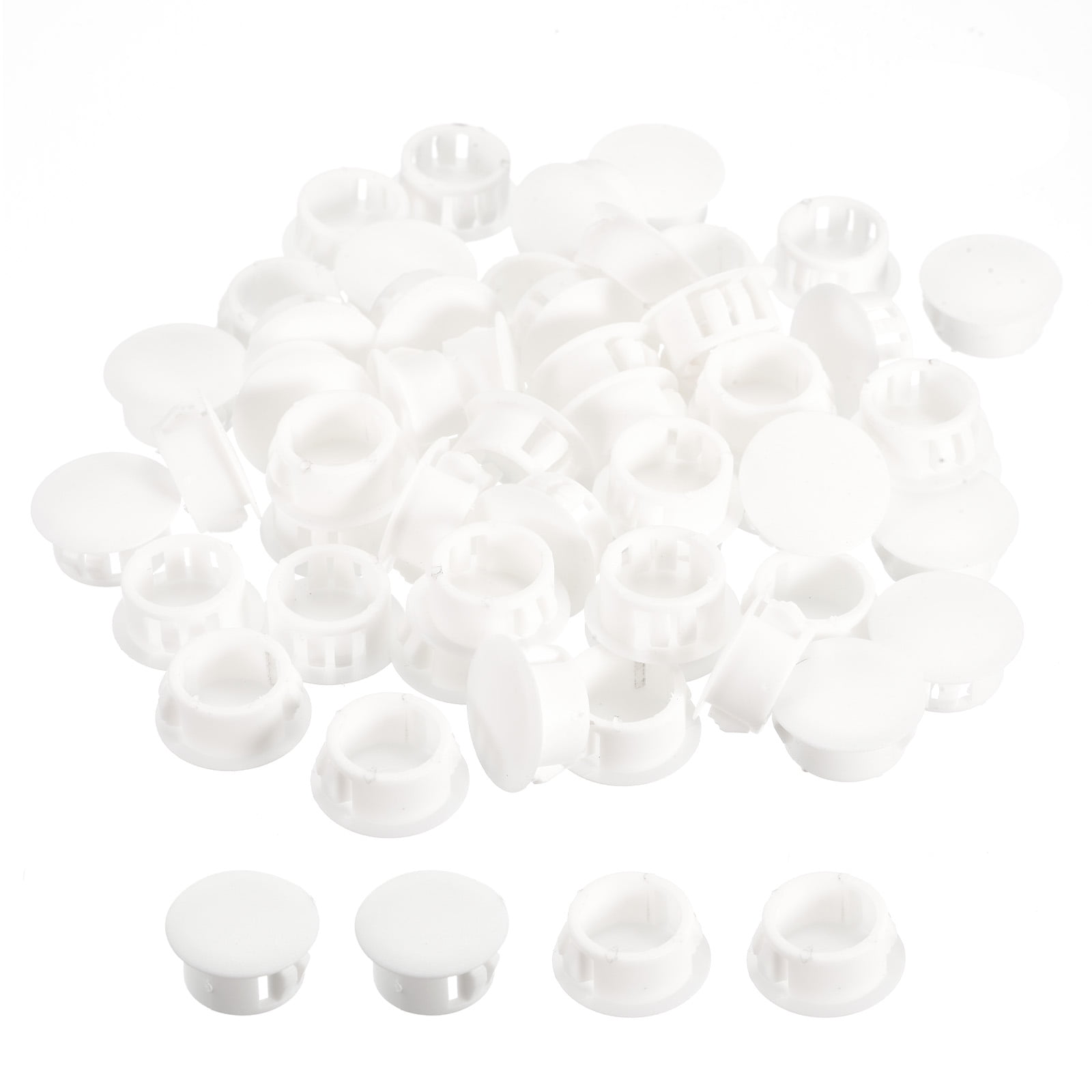 Uxcell 110Pack 23/32" Plastic Hole Plugs Panel Flush Type Knockout