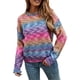 thumbnail image 2 of Suéter De Cuello Redondo Para Mujer, Suéter Suave Con Hombros Caídos, Lindo Y Elegante, Colorido, Cálido Para La Cita, Para El Otoño, Para El Día A Día ANGGREK Otros, 2 of 8