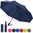 thumbnail image 1 of Anntrue Windproof Travel Umbrella, Auto Open Close Lightweight Compact Portable Backpack Folding Umbrella, Perfect for Car, Purse, Men and Women(Blue), 1 of 10