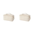 thumbnail image 3 of Ounissouiy Bolsa de almacenamiento de cosméticos Bolsa de artículos de tocador de cuero de PU Bolsillo de maquillaje portátil Blanco 2Conjunto, 3 of 6