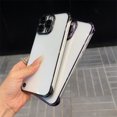 thumbnail image 4 of Transparent Ultra Thin Frameless Phone Case For iPhone 16 Pro Max 16 Plus 15 Pro Max Luxury Full Lens Plating Protection Cover Black For iPhone 15 Pro Max, 4 of 6