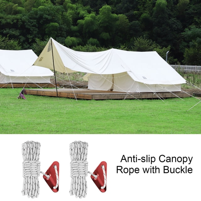 LJNYFDC Camp Rope Adjustable Tent Ropes High Density Windproof Reflective Nylon Non Slip Canopy Rope with Buckle for Outdoor Activity 2/4/6 Roll 5m