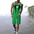 thumbnail image 2 of Wyzesi Warm Pajamas for Men Set Long Sleeve Mens St. Pat'S Day Casual Printed Round Neck Pullover Vest Drawstring Shorts Set Two Piece Set, 2 of 6