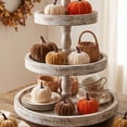 thumbnail image 4 of EDHITNR 12pcs 6cm Velvet Pumpkin Ornaments, Fall Thanksgiving Tree Hanging Decor 3 Color Sets, Autumn Harvest Home Decoration Soft Fabric Mini Pumpkins, 4 of 6