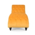 thumbnail image 2 of Classic Velvet Button Tufted Chaise Lounge, Armless Recliner Chair Sofa with Nailhead Trim Solid Wood Legs for Living Room Bedroom Office, 2 of 14