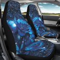 thumbnail image 3 of POLERO Blue Rose Vehicle Seat Covers for SUV Sedan, Set of 2 Decorative Front Seat Cover Stretchable Anti-Slip Car Seat Covers for Front Cushion & Backrest Protector, 3 of 12