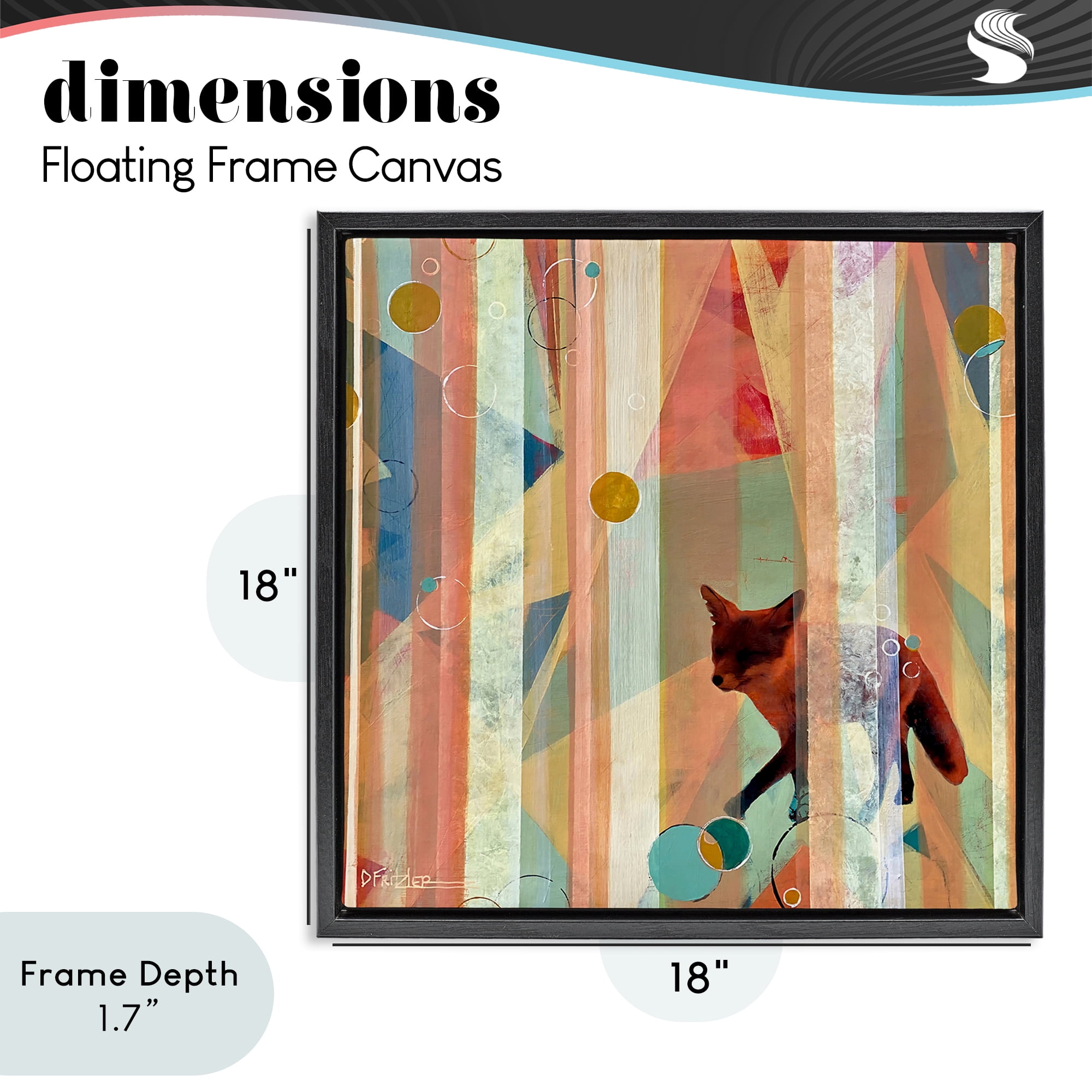 Stupell Industries Making My Move Fox Black Framed Floater Canvas Wall Art, design by Dianna Fritzler