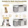 thumbnail image 4 of Double Dog Crate Furniture with Tabletop, 2-Door Indoor Kennel for Large Dogs, Wooden and Metal Construction in White and Walnut color, 4 of 6