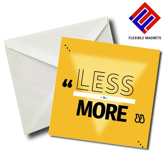 Less Is More Inspirational Quote Magnet for refrigerator. Great Gift! By Flexible Magnets