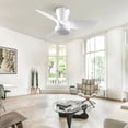 thumbnail image 1 of 30 Inch Low Profile Ceiling Fan with LED Light, Quiet DC Motor, Remote Control, White, 1 of 9