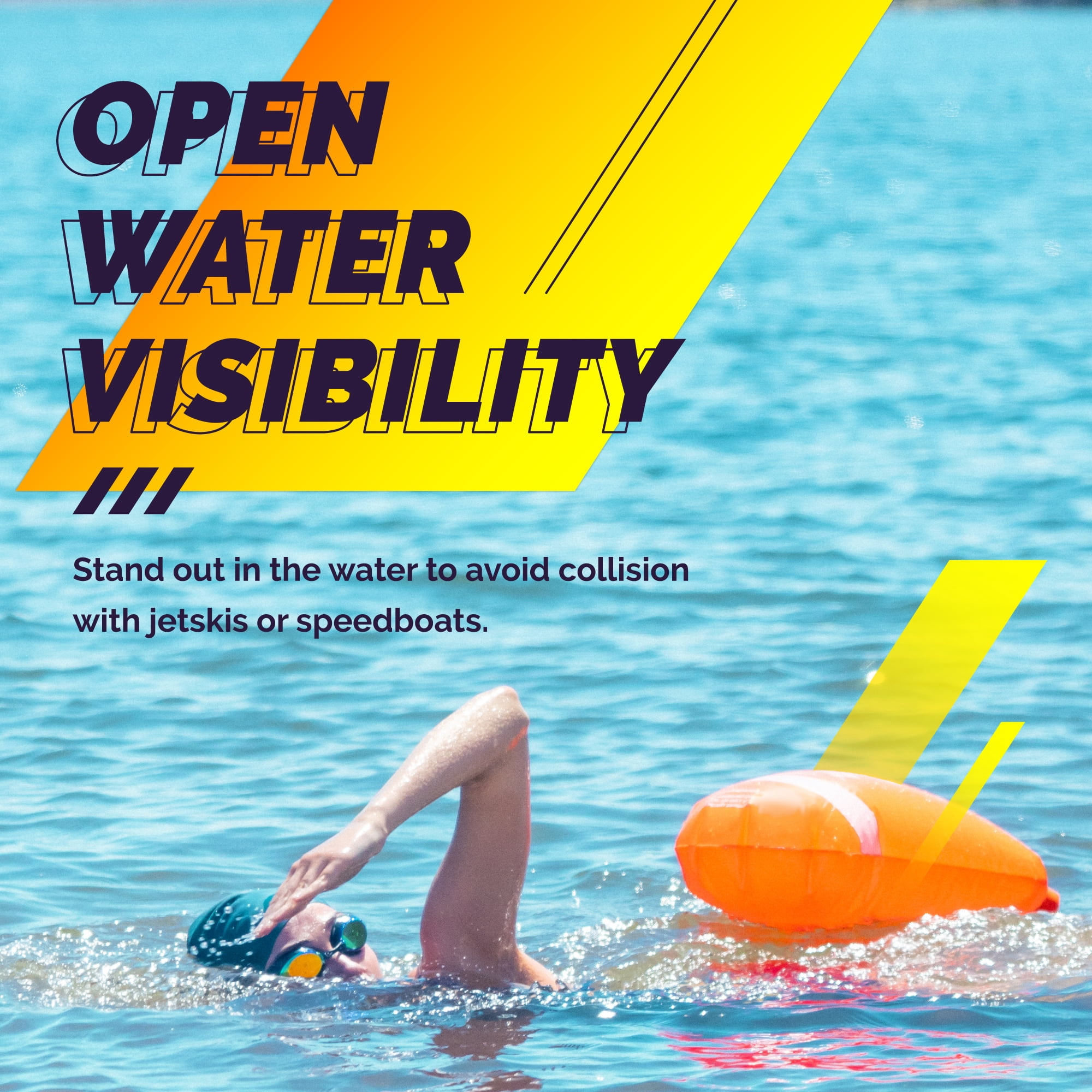 Sunlite Sports 2-in-1 Swim Buoy and Dry Bag, Orange