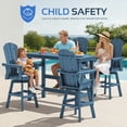 thumbnail image 5 of SERWALL 10-Piece Outdoor Swivel Bar Set with Table, 8 HDPE Swivel Bar Chairs & 2 Bar Tables, All-Weather Patio Barstool Furniture, Blue, 5 of 7