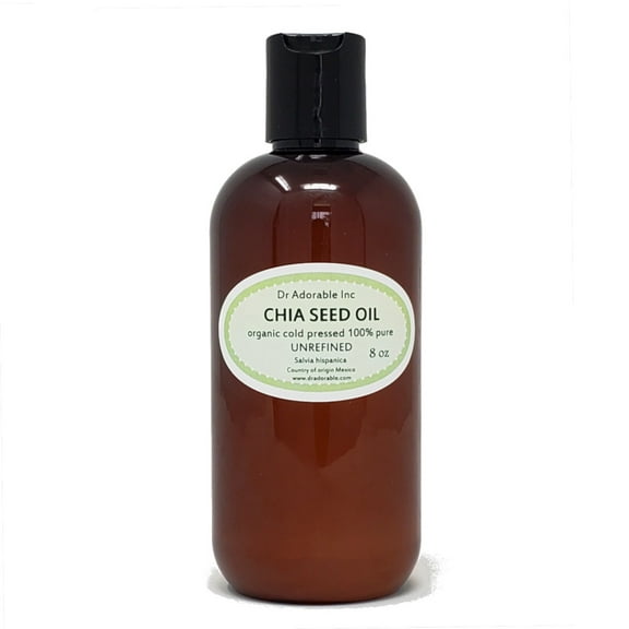 Dr Adorable - 8 oz - Chia Seed Oil Unrefined - Extra Virgin 100% Pure Organic Cold Pressed Natural