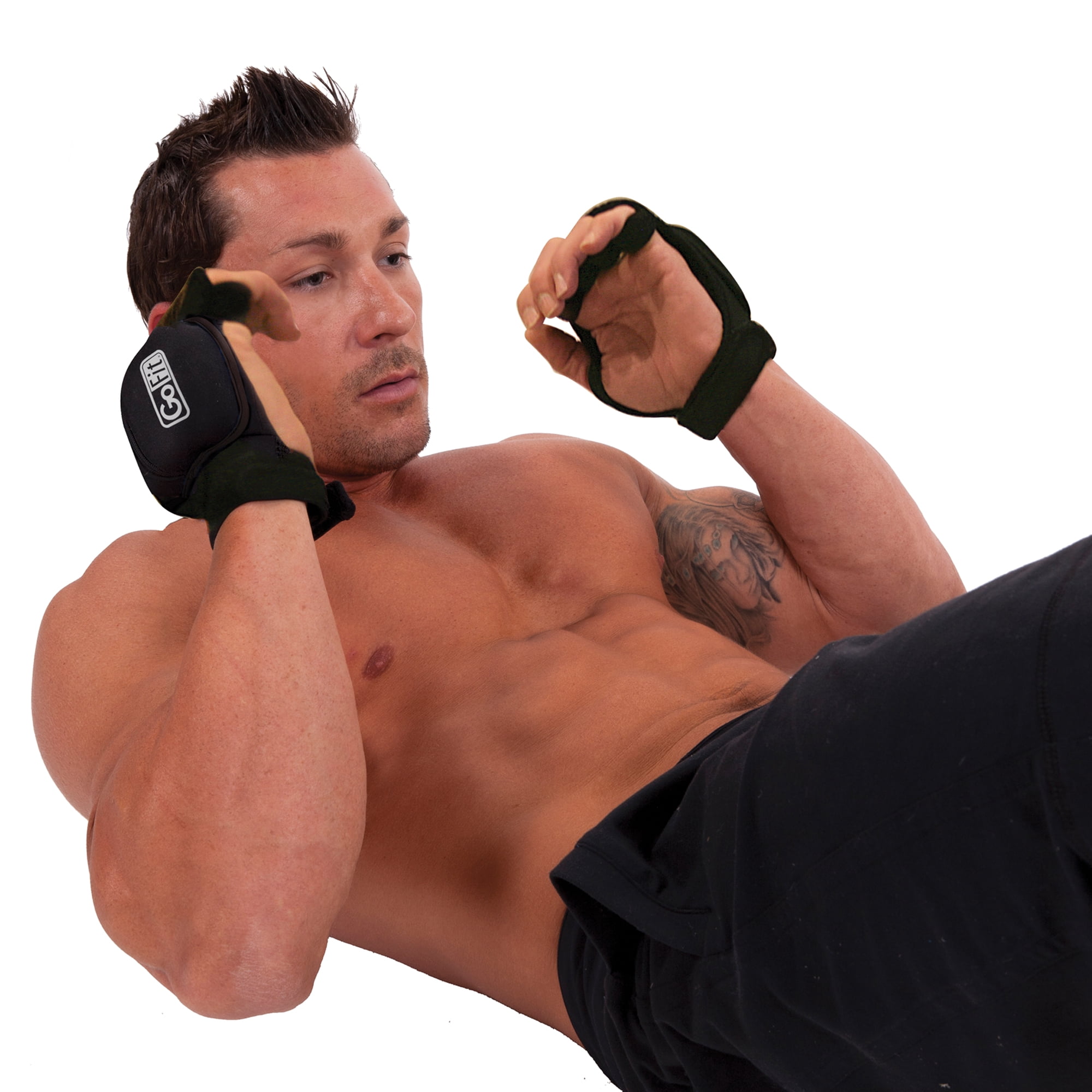 GoFit 1lb Weighted Aerobic Gloves for Cardio Training with Adjustable Weight Inserts