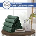thumbnail image 3 of Linteum Textile 100% Cotton Premium Washcloths, 13x13 Inches [Pack of 24] Hunter Green, 3 of 7