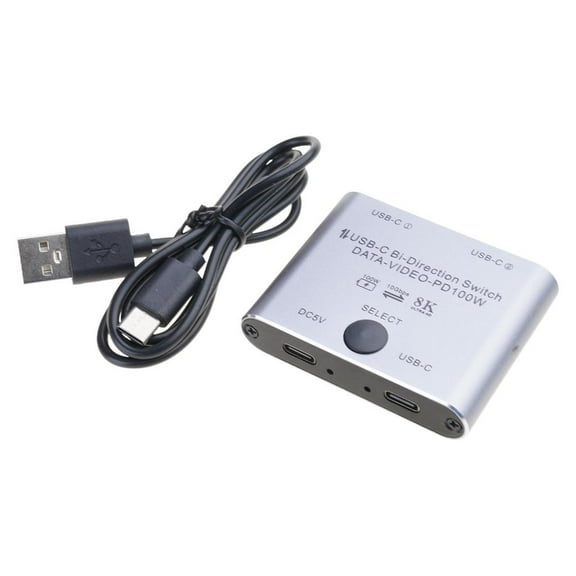 Yammee 8K USB C KVM Switcher BiDirectional USB C Switcher for 2PC Easy 1 Key Switching 2 In 1Out & 2 in 1Out 3440x1440