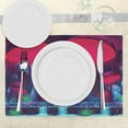 thumbnail image 3 of Ambesonne Forest Place Mats Set of 4, Mushrooms Vibrant Colors, Standard Size, Blue Red, 3 of 6