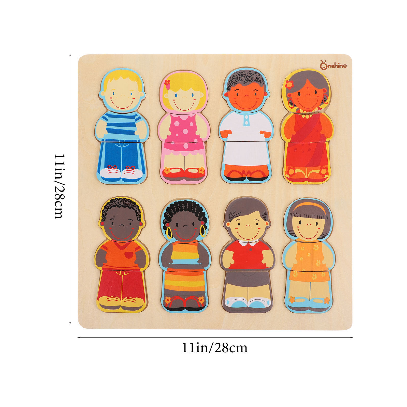1 set of Wooden Puzzles for Toddlers Multicultural Race Cognition Toys