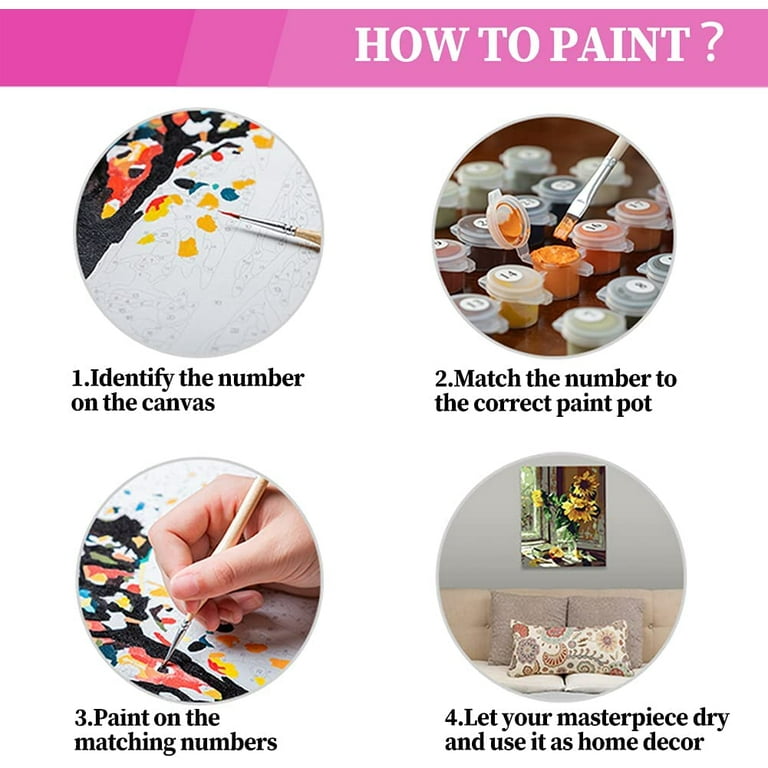  NiArt Paint by Numbers for Adults Beginners, DIY Paint